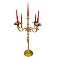 Candelabro oro 5 fuochi H 78 cm