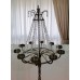 Candeliere a piantana Regal 10 bracci e parafiamma in vetro con brindoli H 176 cm