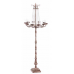 Candeliere a piantana Regal 10 bracci e parafiamma in vetro con brindoli H 176 cm