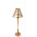 Candeliere abatjour da tavolo mod. Cross dorato con parafiamma in vetro H 80 cm Candeliere abatjour da tavolo mod. Cross dorato con parafiamma in vetro H 80 cm