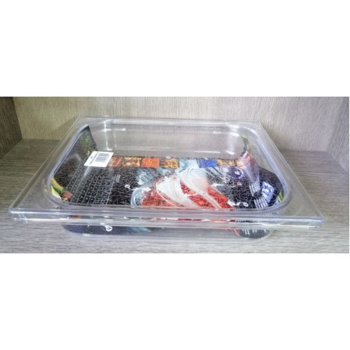 Contenitore alimentare con coperchio in policarbonato trasparente GN 1/2 Contenitore alimentare con coperchio in policarbonato trasparente GN 1/2