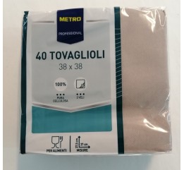 Tovaglioli Metro tortora conf. 40 pz 38x38 cm