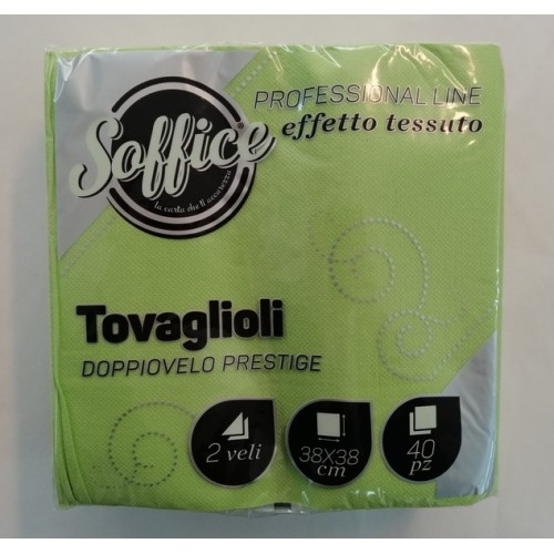 Tovaglioli di carta Soffice effetto tessuto Pz 40 verde mela Tovaglioli di carta Soffice effetto tessuto Pz 40 verde mela