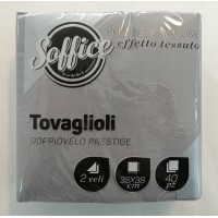 Tovaglioli di carta Soffice effetto tessuto Pz 40 grigio Tovaglioli di carta Soffice effetto tessuto Pz 40 grigio