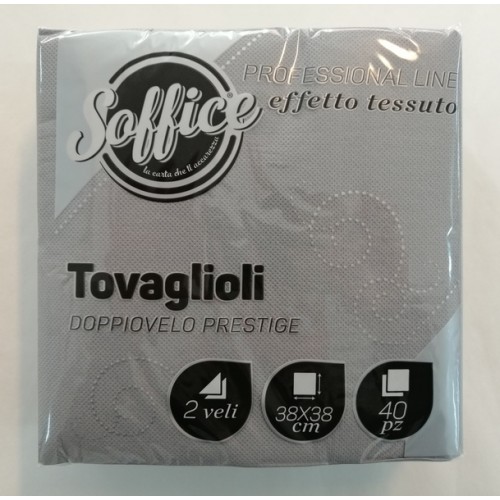 Tovaglioli di carta Soffice effetto tessuto Pz 40 grigio Tovaglioli di carta Soffice effetto tessuto Pz 40 grigio