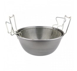 Friggitrice ILSA in ferro spazzolato con cestello in rete metallica 42 cm