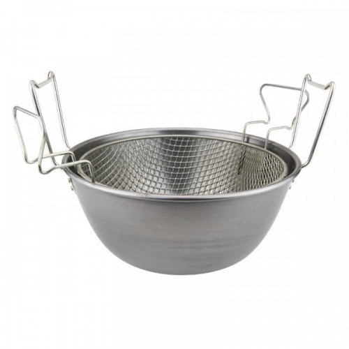 Friggitrice ILSA in ferro spazzolato con cestello in rete metallica 42 cm Friggitrice ILSA in ferro spazzolato con cestello in rete metallica 42 cm
