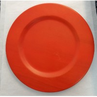 Piatto Segnaposto in legno color arancio cm 32.Ideale per USO RISTORATIVO
