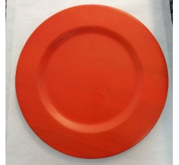 Piatto Segnaposto in legno color arancio cm 32.Ideale per USO RISTORATIVO