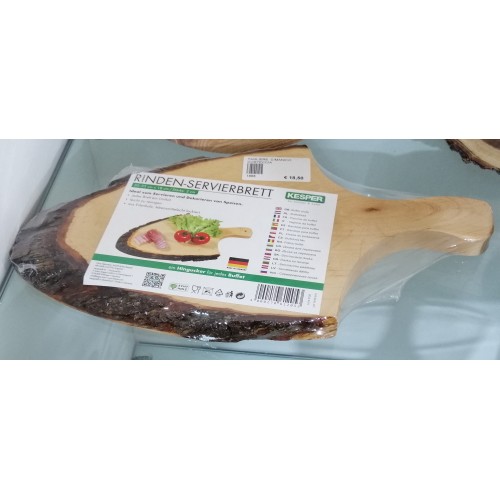  Tagliere Corteccia Kesper con manico cm 30 in legno Ontano