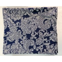  Tovagliolo in cotone blu bicolore damascato 